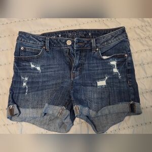 Distressed Denim Shorts